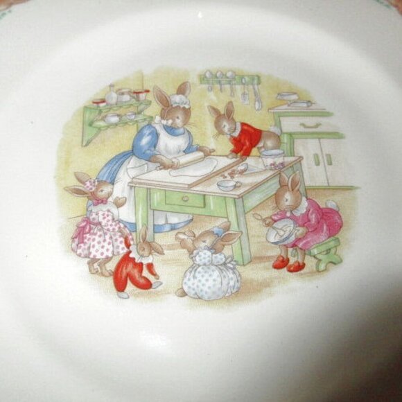Vtg Royal Doulton Bunnykins Children’s Dish Set 3 Piece Spoon Plate Fork NEW - Picture 3 of 9